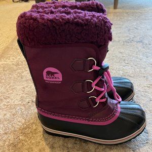 SOREL Joan Of Arc Pink Winter Boots Girls Size 3